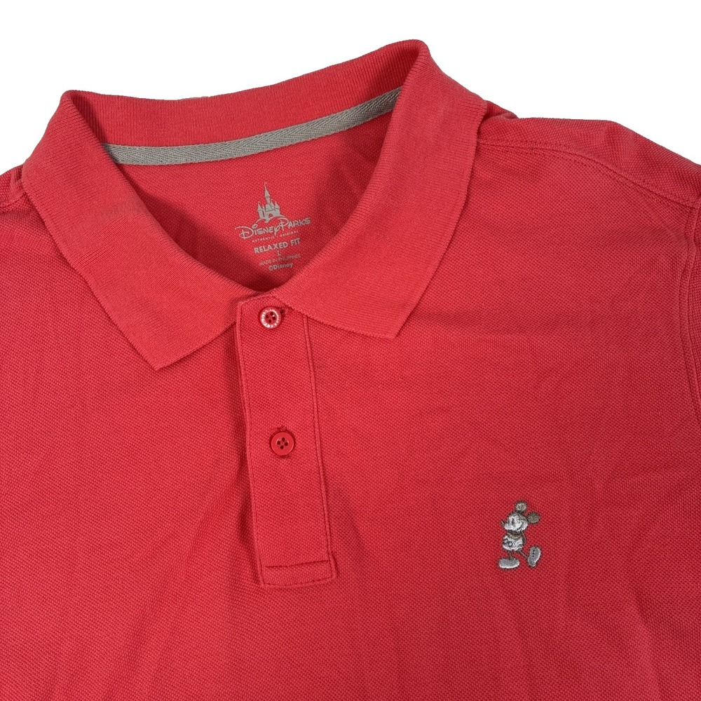 Mens Disney Parks Mickey Mouse Relaxed Fit Short Sleeve Polo Shirt Size Large
